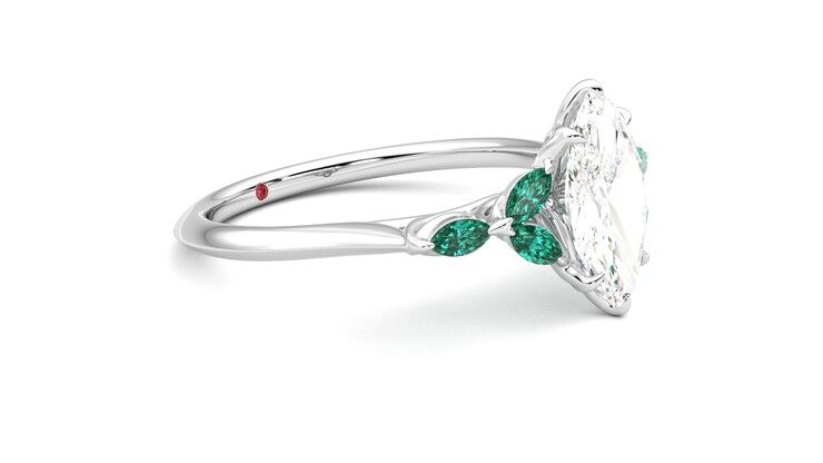 Taylor & Hart Tamora Marquise Engagement Ring 360 degree image 7
