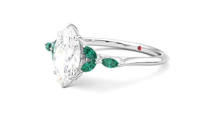 Taylor & Hart Tamora Marquise Engagement Ring 360 degree image 24