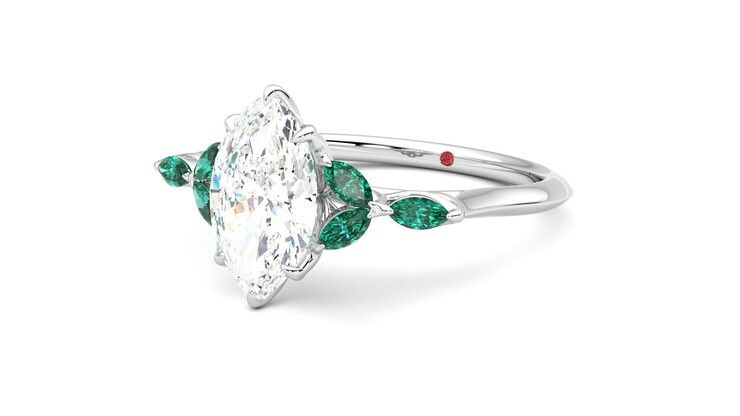 Taylor & Hart Tamora Marquise Engagement Ring 360 degree image 25
