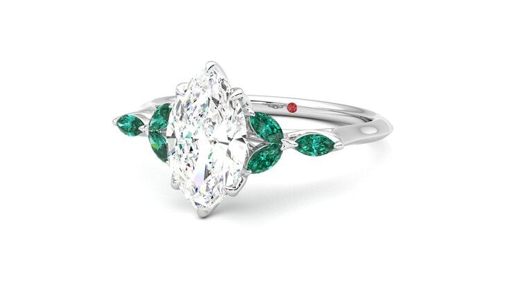 Taylor & Hart Tamora Marquise Engagement Ring 360 degree image 26