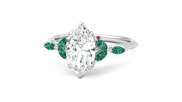 Taylor & Hart Tamora Marquise Engagement Ring 360 degree image 27
