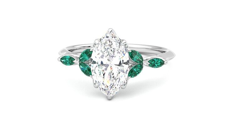 Taylor & Hart Tamora Marquise Engagement Ring 360 degree image 28