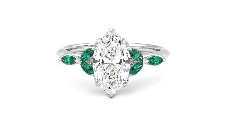 Taylor & Hart Tamora Marquise Engagement Ring 360 degree image 29