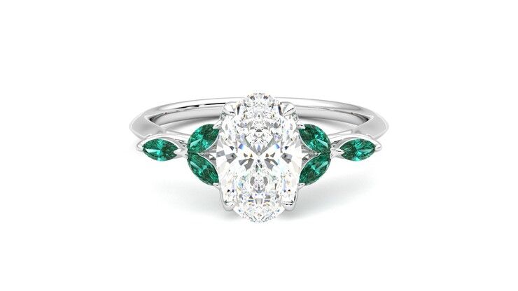 Taylor & Hart Tamora Oval Engagement Ring 360 degree image 0