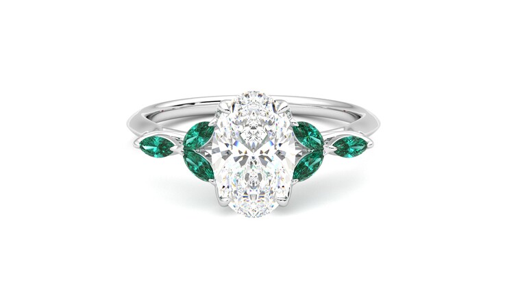 Taylor & Hart Tamora Oval Engagement Ring 360 degree image 0