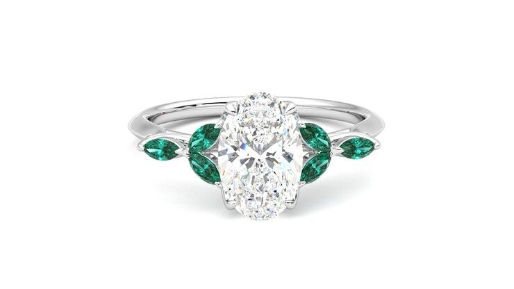 Taylor & Hart Tamora Oval Engagement Ring 360 degree image 1