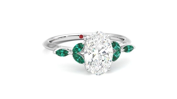 Taylor & Hart Tamora Oval Engagement Ring 360 degree image 3