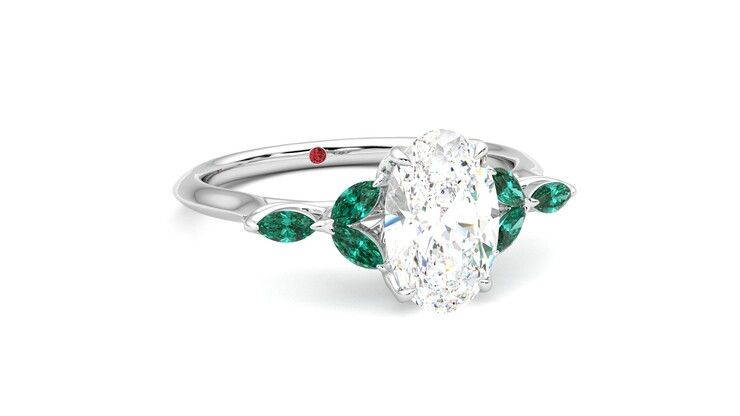 Taylor & Hart Tamora Oval Engagement Ring 360 degree image 4