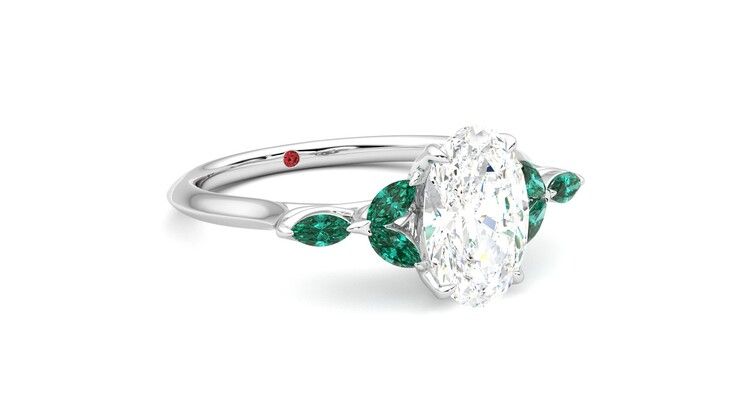 Taylor & Hart Tamora Oval Engagement Ring 360 degree image 5