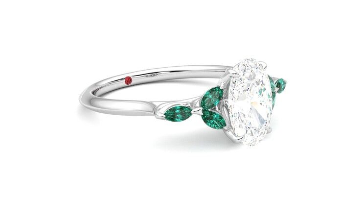 Taylor & Hart Tamora Oval Engagement Ring 360 degree image 6
