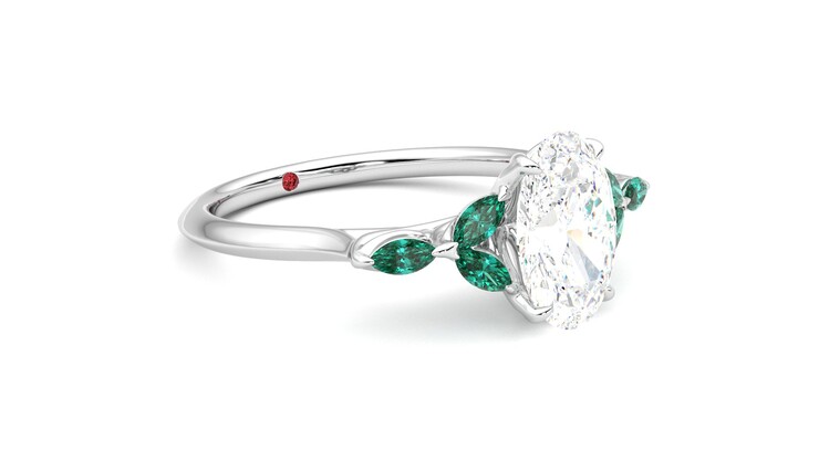 Taylor & Hart Tamora Oval Engagement Ring 360 degree image 6