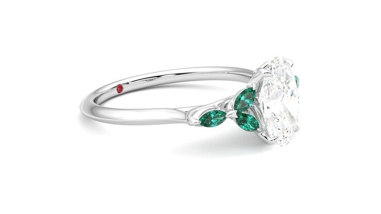 Taylor & Hart Tamora Oval Engagement Ring 360 degree image 7