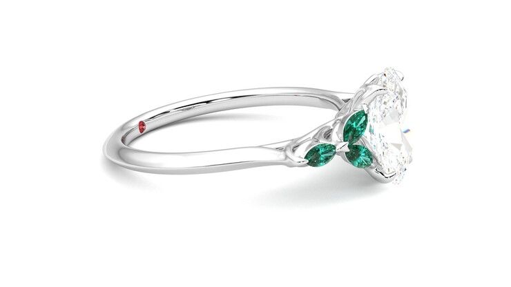 Taylor & Hart Tamora Oval Engagement Ring 360 degree image 8