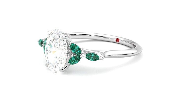 Taylor & Hart Tamora Oval Engagement Ring 360 degree image 24