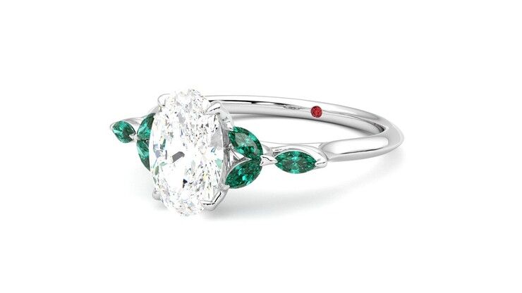 Taylor & Hart Tamora Oval Engagement Ring 360 degree image 25