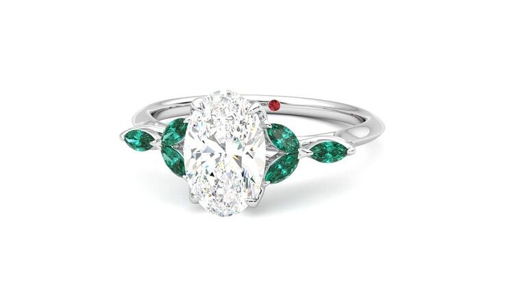 Taylor & Hart Tamora Oval Engagement Ring 360 degree image 27
