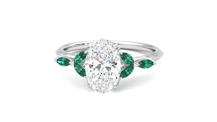Taylor & Hart Tamora Oval Engagement Ring 360 degree image 28