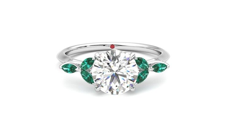 Taylor & Hart Tamora Round Engagement Ring 360 degree image 1