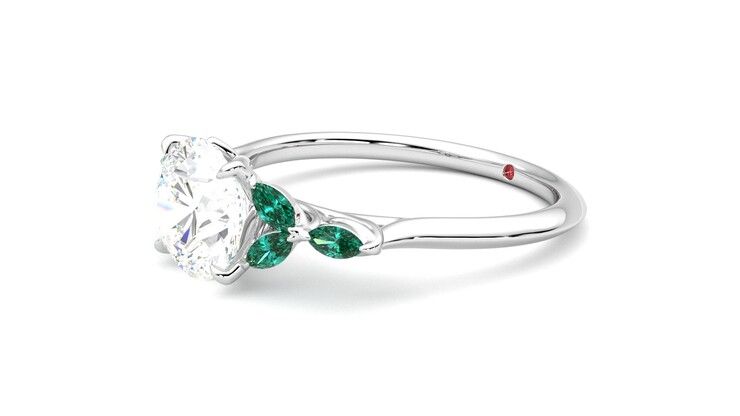 Taylor & Hart Tamora Round Engagement Ring 360 degree image 23