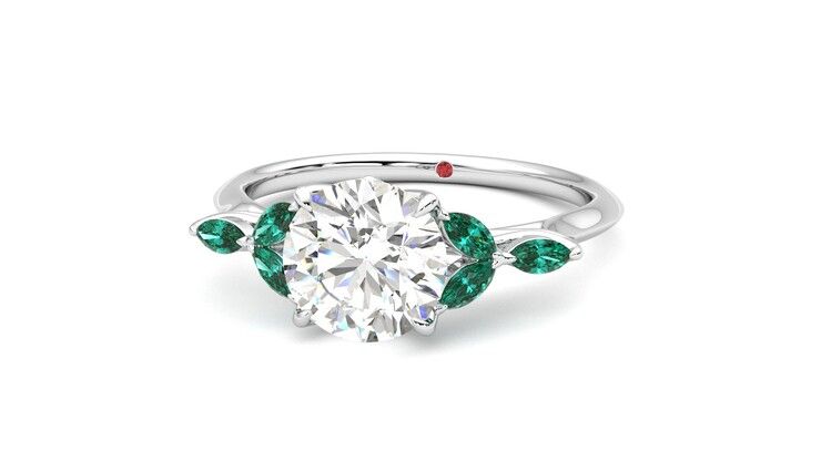 Taylor & Hart Tamora Round Engagement Ring 360 degree image 27
