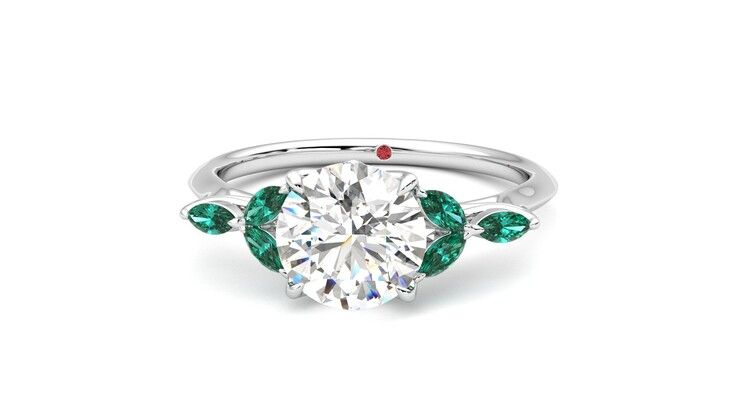 Taylor & Hart Tamora Round Engagement Ring 360 degree image 28
