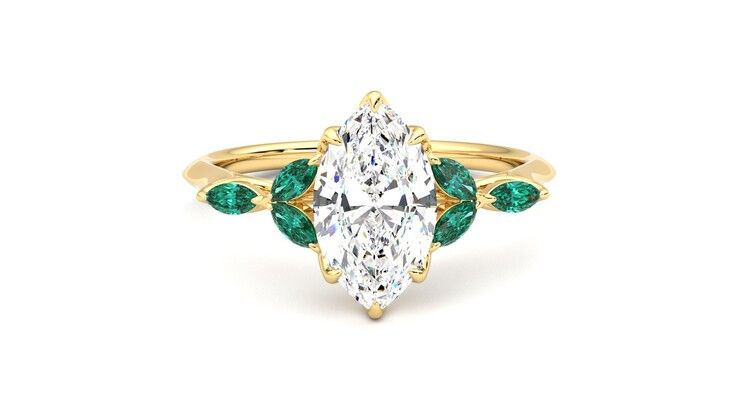 Taylor & Hart Tamora Marquise Engagement Ring 360 degree image 1