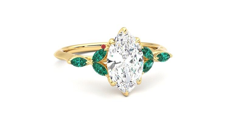 Taylor & Hart Tamora Marquise Engagement Ring 360 degree image 3