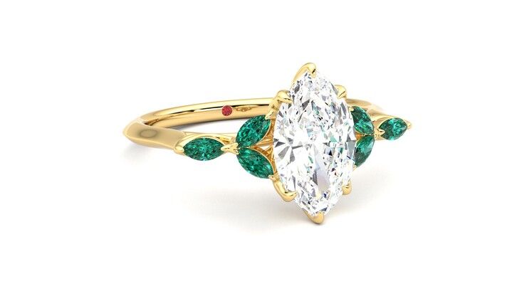 Taylor & Hart Tamora Marquise Engagement Ring 360 degree image 4