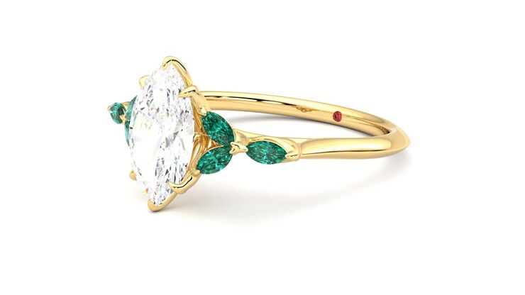 Taylor & Hart Tamora Marquise Engagement Ring 360 degree image 24