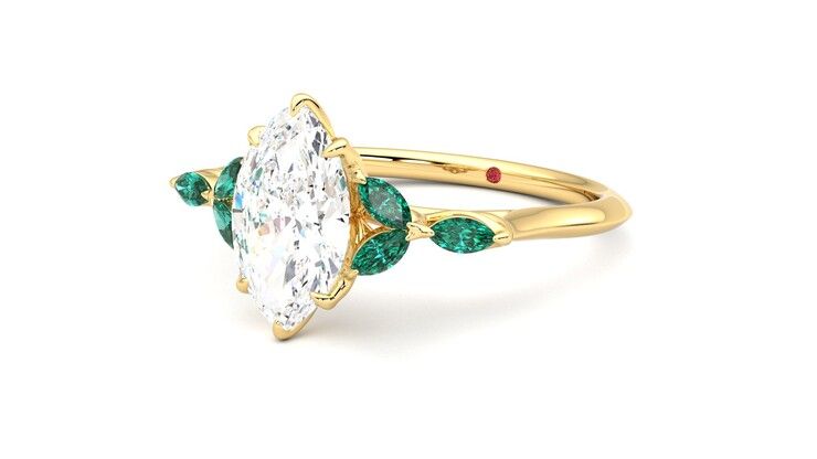 Taylor & Hart Tamora Marquise Engagement Ring 360 degree image 25