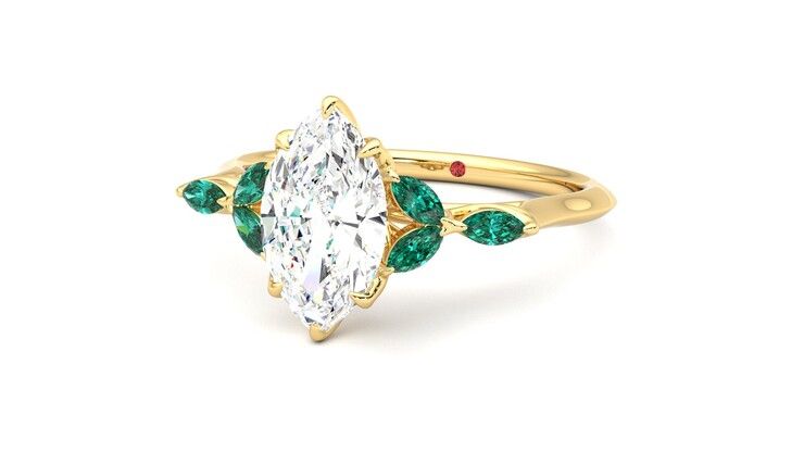 Taylor & Hart Tamora Marquise Engagement Ring 360 degree image 26