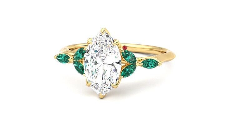 Taylor & Hart Tamora Marquise Engagement Ring 360 degree image 27