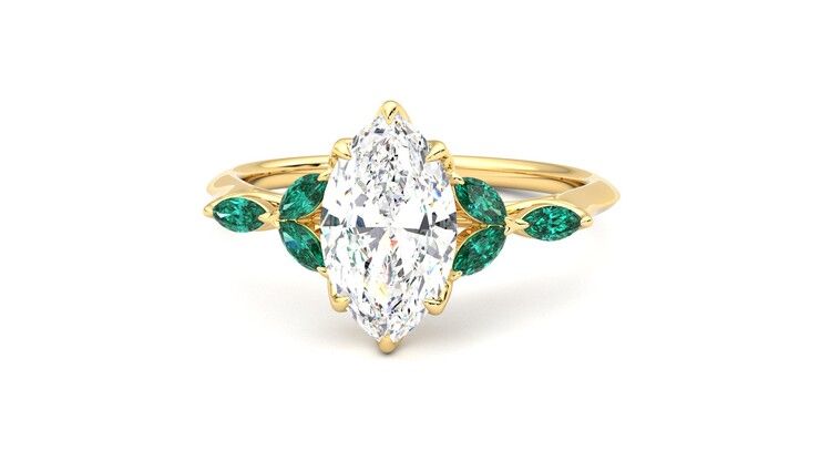 Taylor & Hart Tamora Marquise Engagement Ring 360 degree image 28