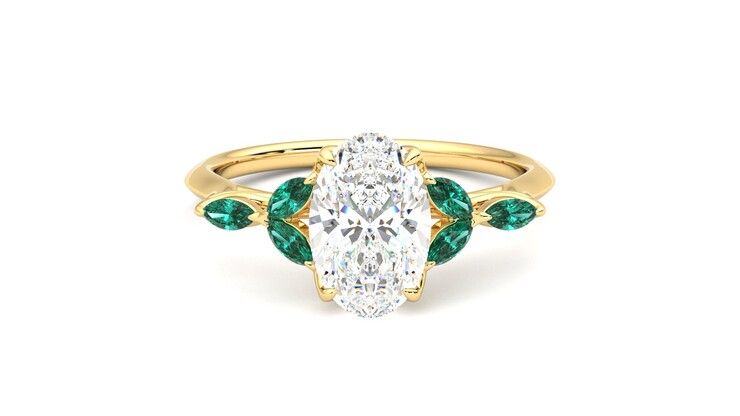Taylor & Hart Tamora Oval Engagement Ring 360 degree image 0