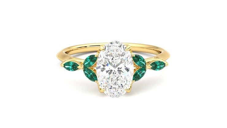 Taylor & Hart Tamora Oval Engagement Ring 360 degree image 1