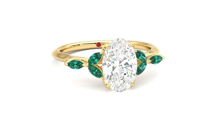 Taylor & Hart Tamora Oval Engagement Ring 360 degree image 3