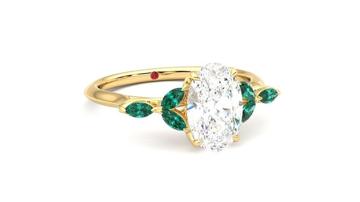 Taylor & Hart Tamora Oval Engagement Ring 360 degree image 4