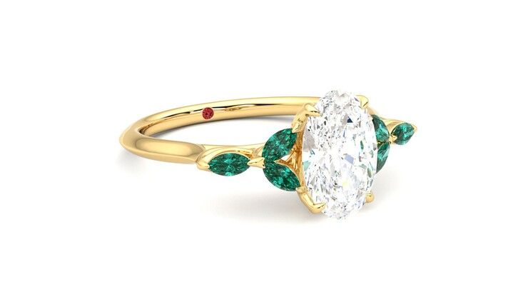 Taylor & Hart Tamora Oval Engagement Ring 360 degree image 5