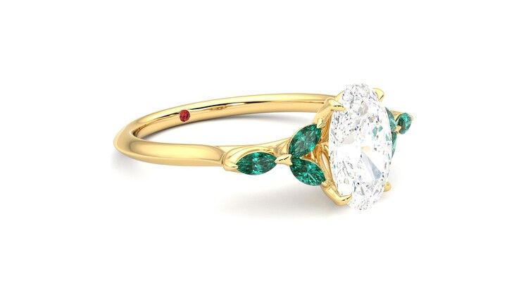 Taylor & Hart Tamora Oval Engagement Ring 360 degree image 6
