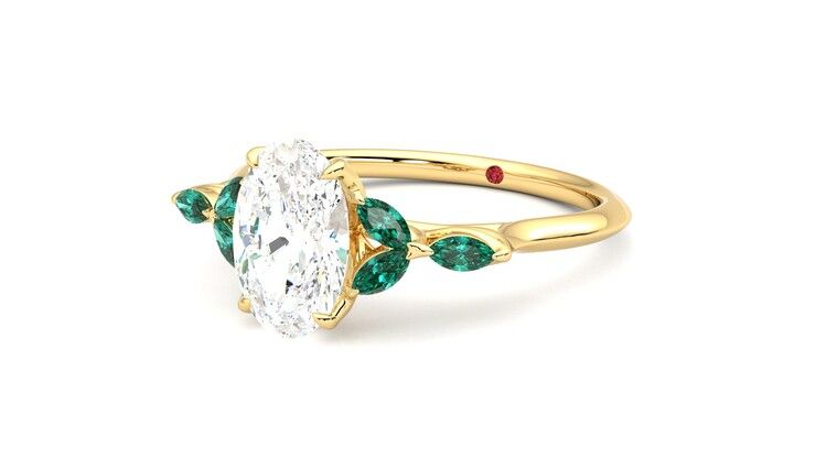 Taylor & Hart Tamora Oval Engagement Ring 360 degree image 25