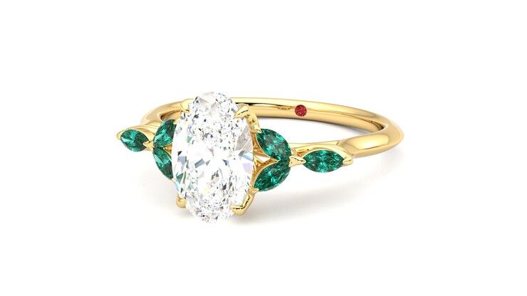 Taylor & Hart Tamora Oval Engagement Ring 360 degree image 26