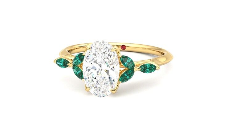 Taylor & Hart Tamora Oval Engagement Ring 360 degree image 27