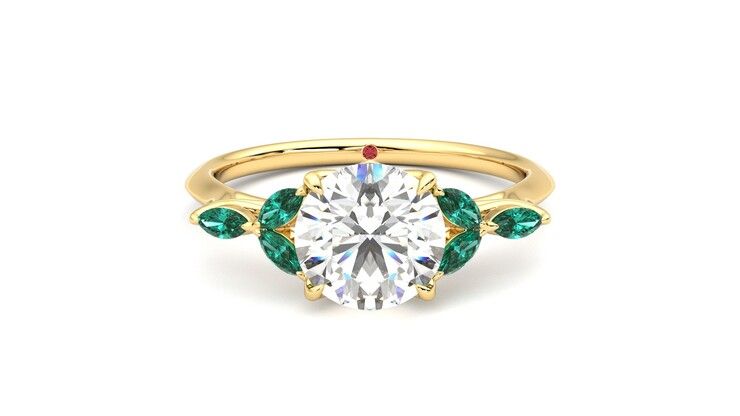 Taylor & Hart Tamora Round Engagement Ring 360 degree image 0
