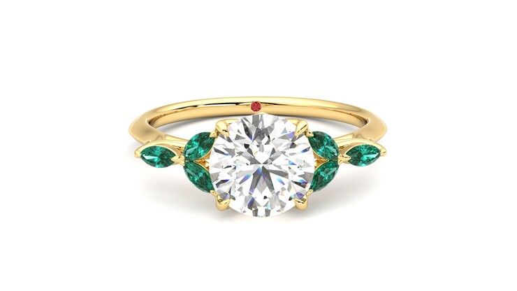 Taylor & Hart Tamora Round Engagement Ring 360 degree image 1