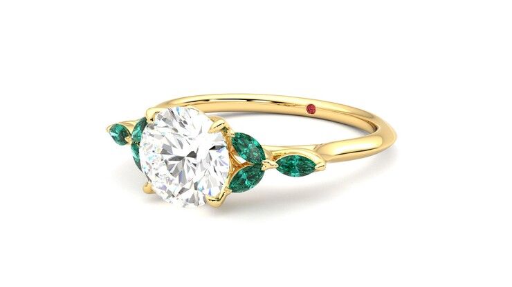 Taylor & Hart Tamora Round Engagement Ring 360 degree image 25