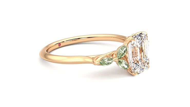 Taylor & Hart Tamora Emerald Engagement Ring 360 degree image 7