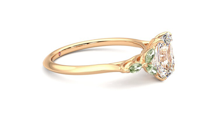 Taylor & Hart Tamora Emerald Engagement Ring 360 degree image 8