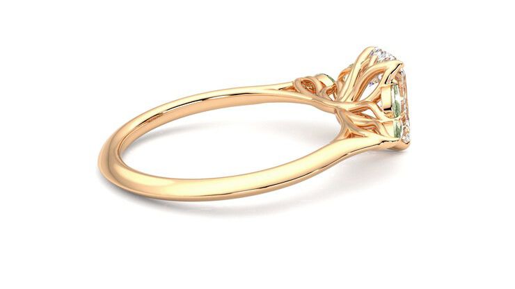 Taylor & Hart Tamora Emerald Engagement Ring 360 degree image 11