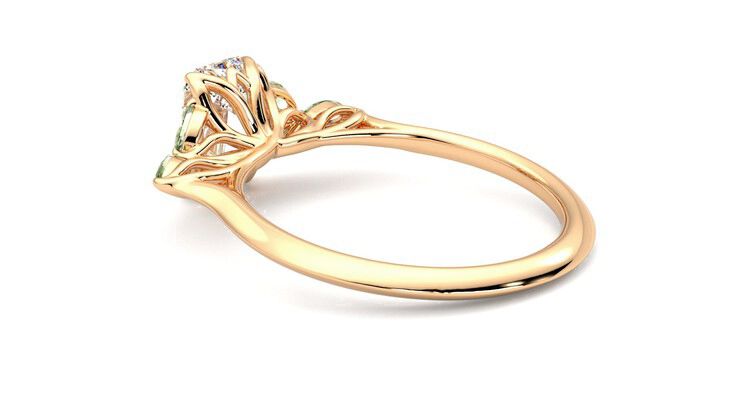 Taylor & Hart Tamora Emerald Engagement Ring 360 degree image 18