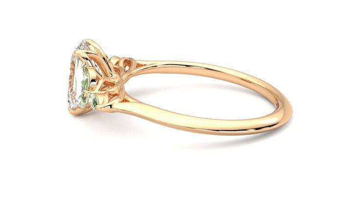 Taylor & Hart Tamora Emerald Engagement Ring 360 degree image 20